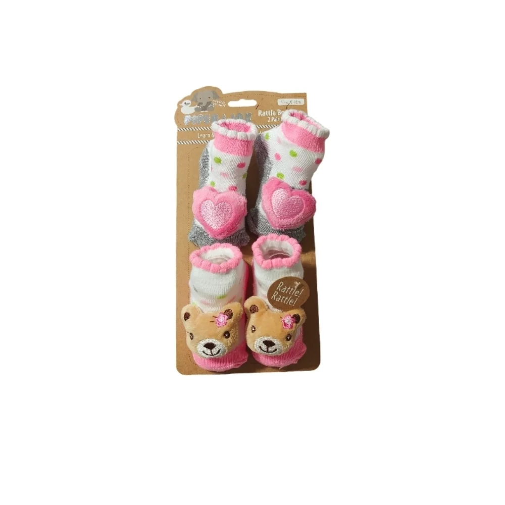 Baby Girl Rattle Booties Socks